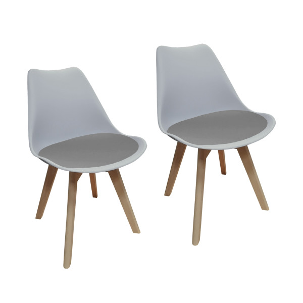 Stuhl Atlanta Hellgrau/Velvet Dunkelgrau 2er Set