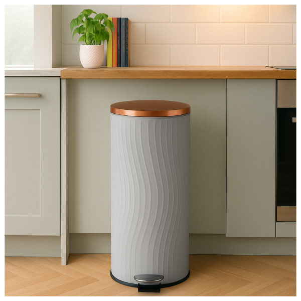 HTI-Living Jannik Mülleimer 30 Liter Grau/Kupfer