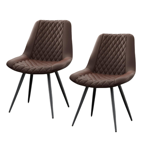HTI-Living Kunstleder Braun Esszimmerstuhl Astrid 2er-Set
