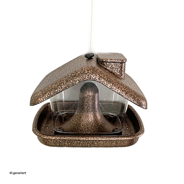 Vogelfutterhaus Nessa, Haus, metallic gold