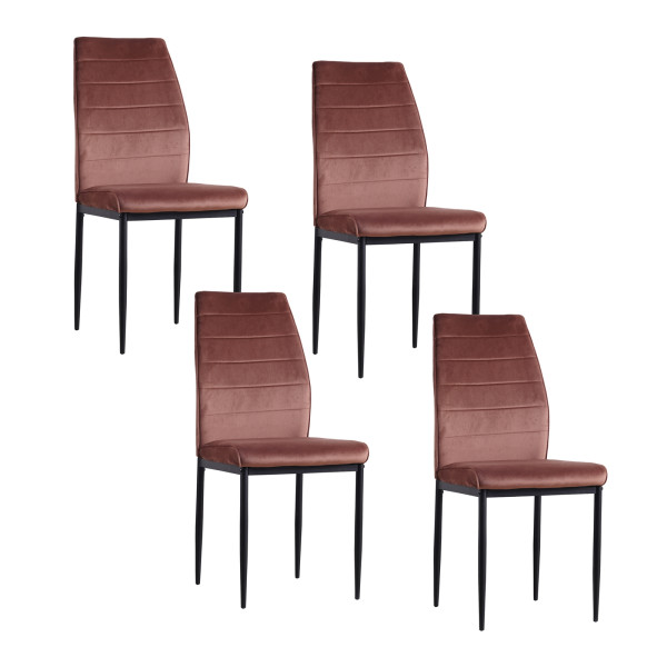 Stuhl Madison Velvet braun 4er Set