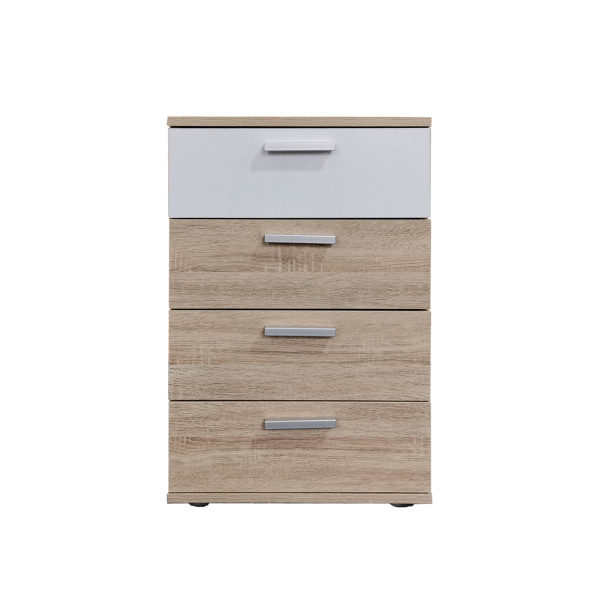 Nachtkonsole Nachtschrank Nina 4 Sonoma Weiß