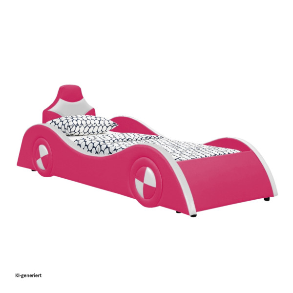 Kinderbett Racing Pink-Weiss 90
