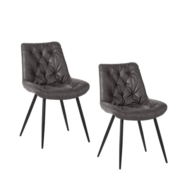 Stuhl Loryn 2er Set Antikanthrazit