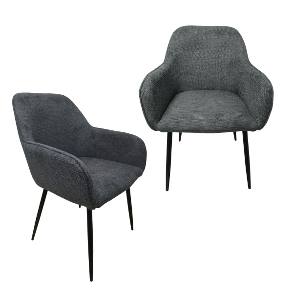 Stuhl Albany grau waffle 2er