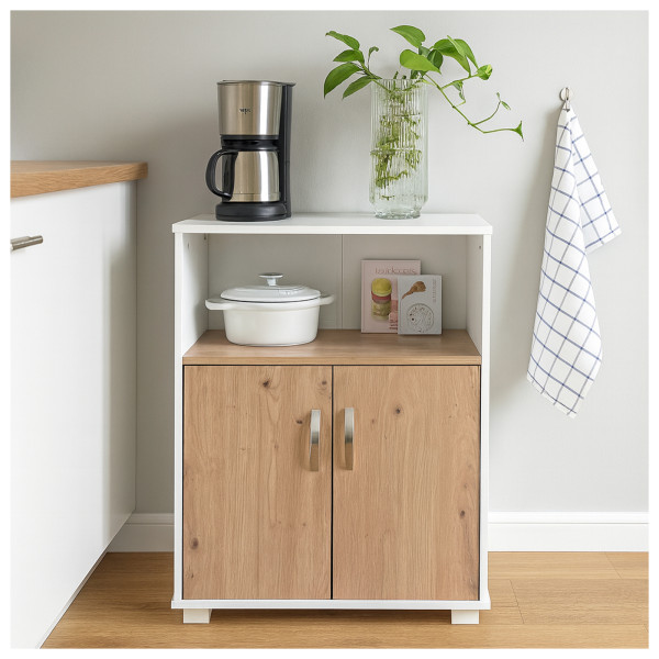 Küchenschrank Blanca Weiß Artisaneiche