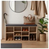 HTI-Living inkl. Sitzkissen Artisaneiche Garderobenbank mit 10 Regalfächern HTI-Living inkl. Sitzkissen Artisaneiche Garderobenbank mit 10 Regalfächern