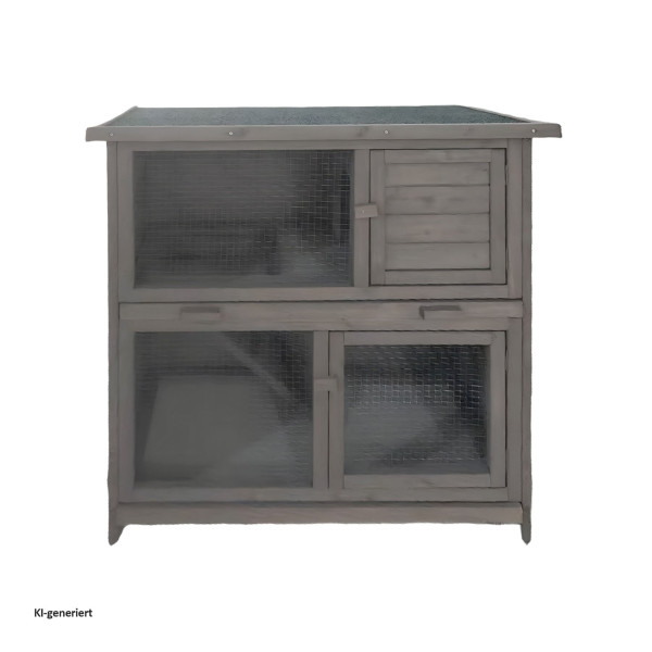 Hasenstall Rabbit grau