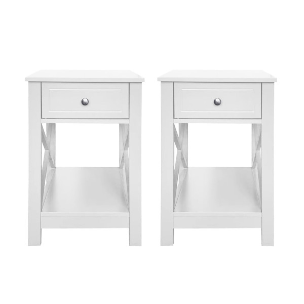 Nachttisch Hayet Weiß 2er-Set