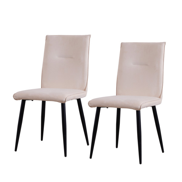 Stuhl Salinas Velvet creme 2er Set