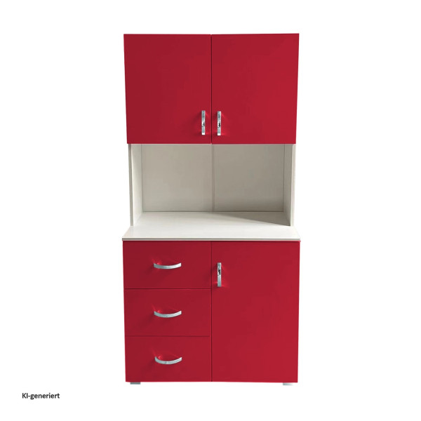 Kinderzimmerschrank rot weiß