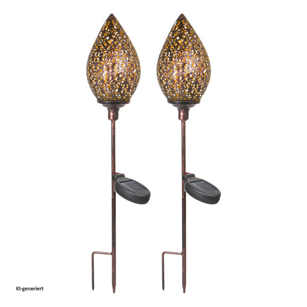 Solarlampe Soley Knospe, Bronze 2er Set