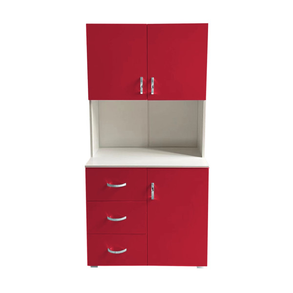 Badschrank rot weiß