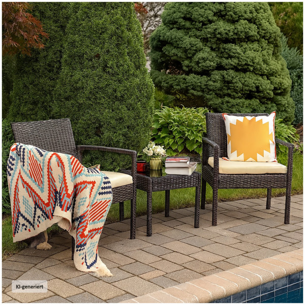 Terrassenmöbel Santadi Braun Kissen Beige