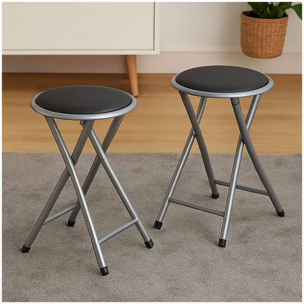 Klapphocker Dima PU Schwarz