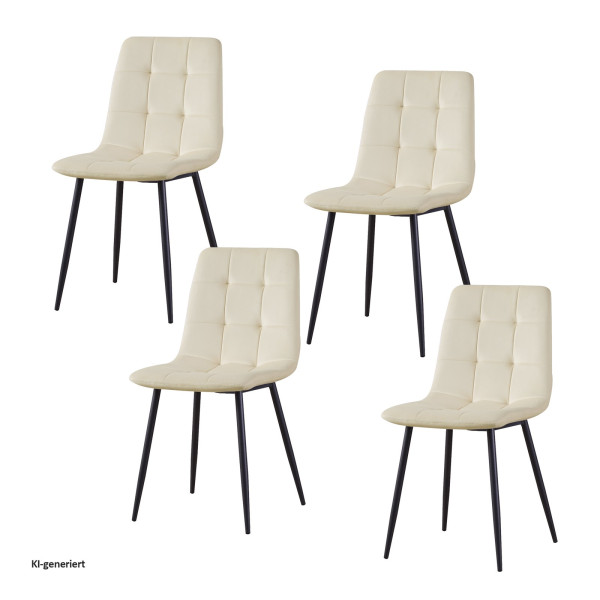 Stuhl Mesa Velvet creme 4er Set