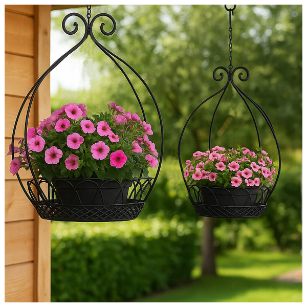 HTI-Living Metall Blumenampel 2er Set