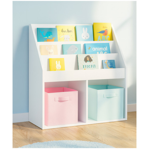 HTI-Living Bücherregal für Kinderzimmer Weiß Kinderregal Aufbewahrungsregal mit 5 Fächern