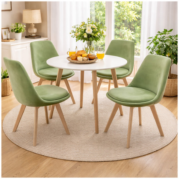 Stuhl Atlanta Velvet Hellgrün