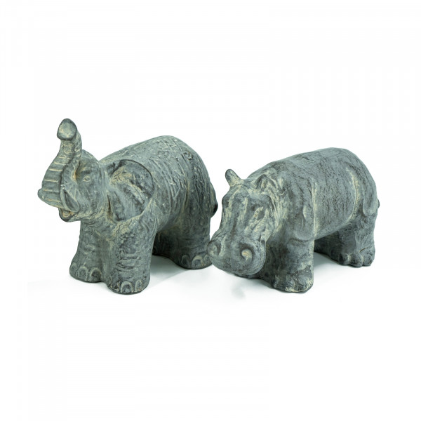 HTI-Living Elefant, Nilpferd Tierfigur 2er-Set