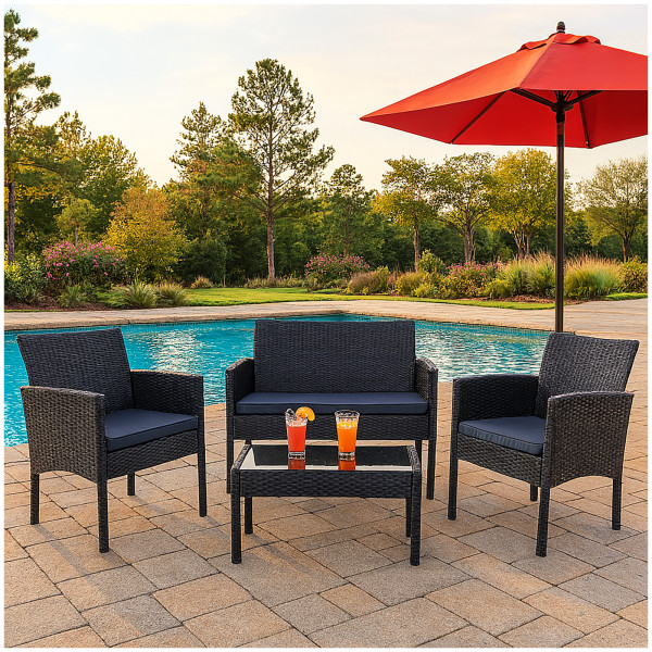 4-teiliges Outdoorset Zita Anthrazit/Grau